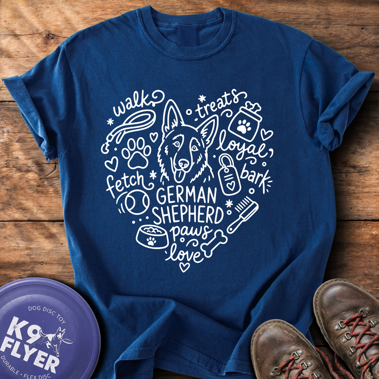 0011 Heart Doodle - True Navy
