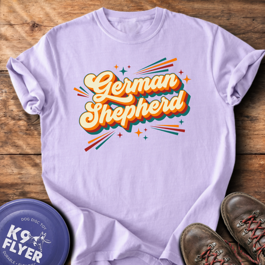 German Shepherd Retro T-Shirt - Orchid