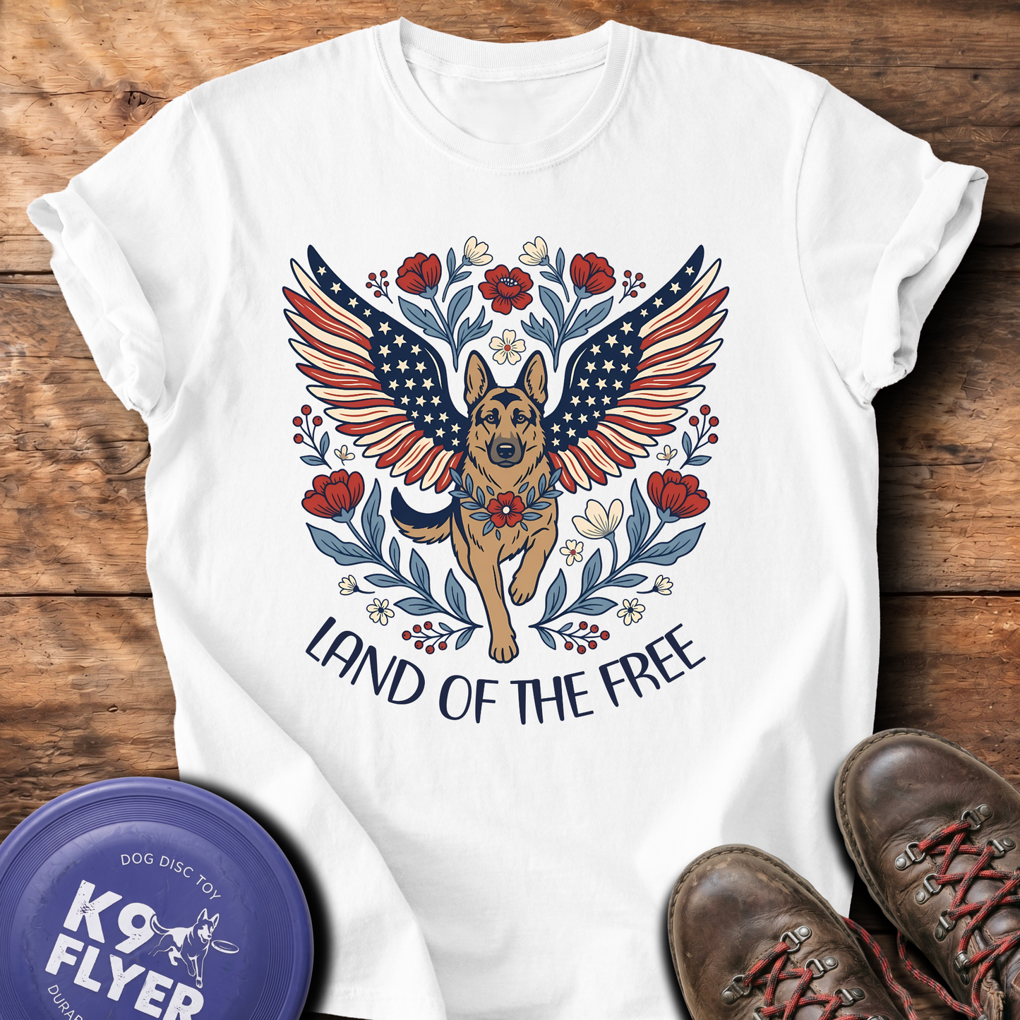 0128 Land Of The Free GSD - White