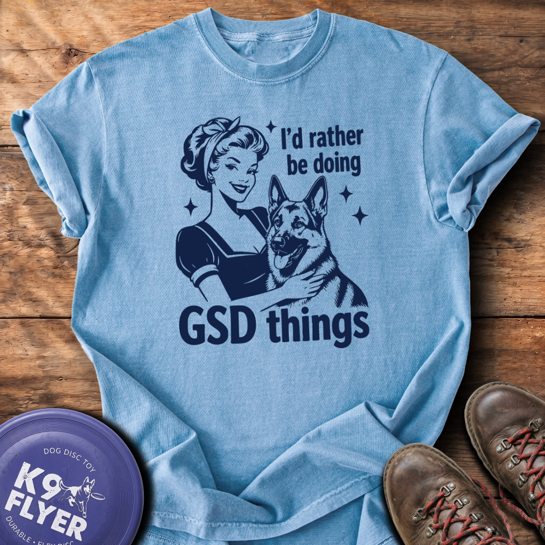 0003 I'd Rather Be Doing GSD Things - Washed Denim mockup