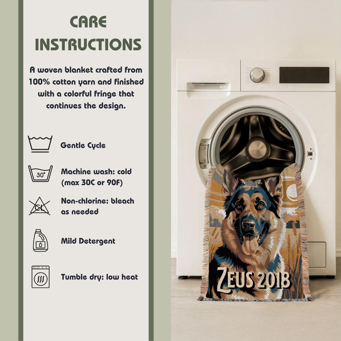 🐾 GOLDEN FIELDS – WOVEN TAPESTRY BLANKET