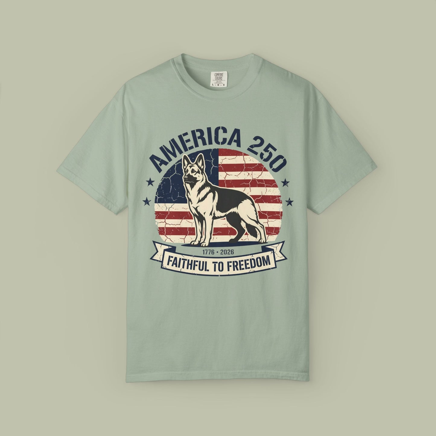 America Flag and GSD T-Shirt