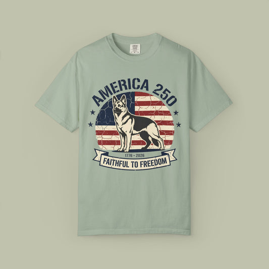 America Flag and GSD T-Shirt