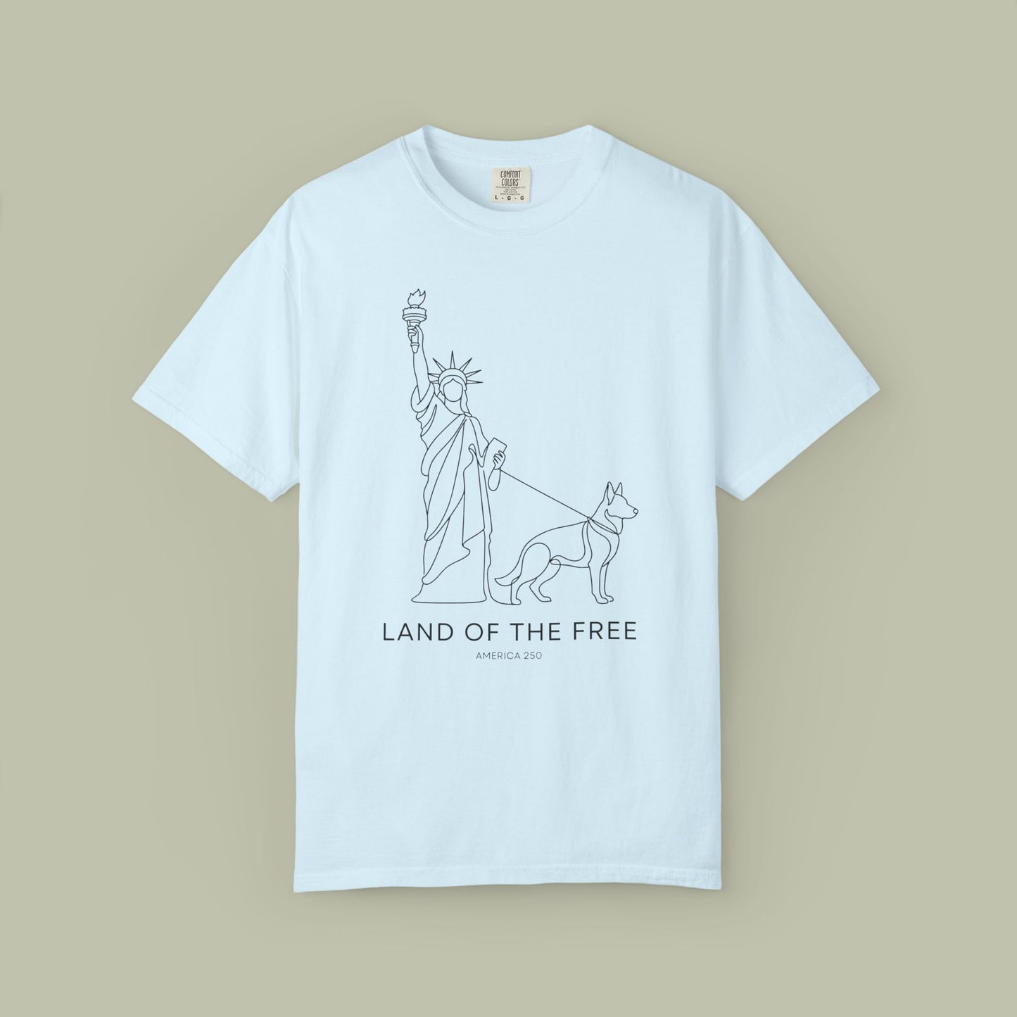 Land Of Free Line Art T-Shirt