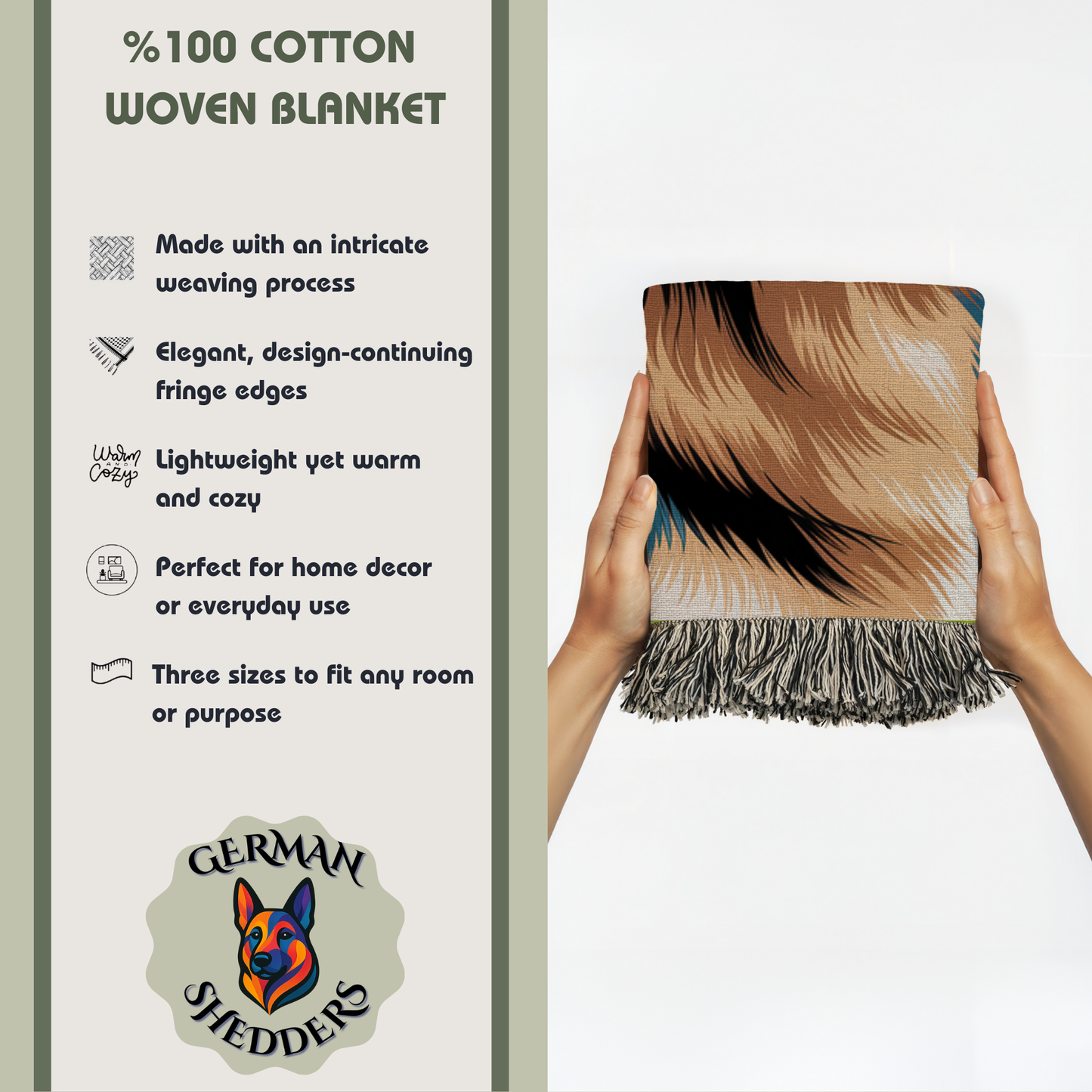 🐾 GOLDEN FIELDS – WOVEN TAPESTRY BLANKET