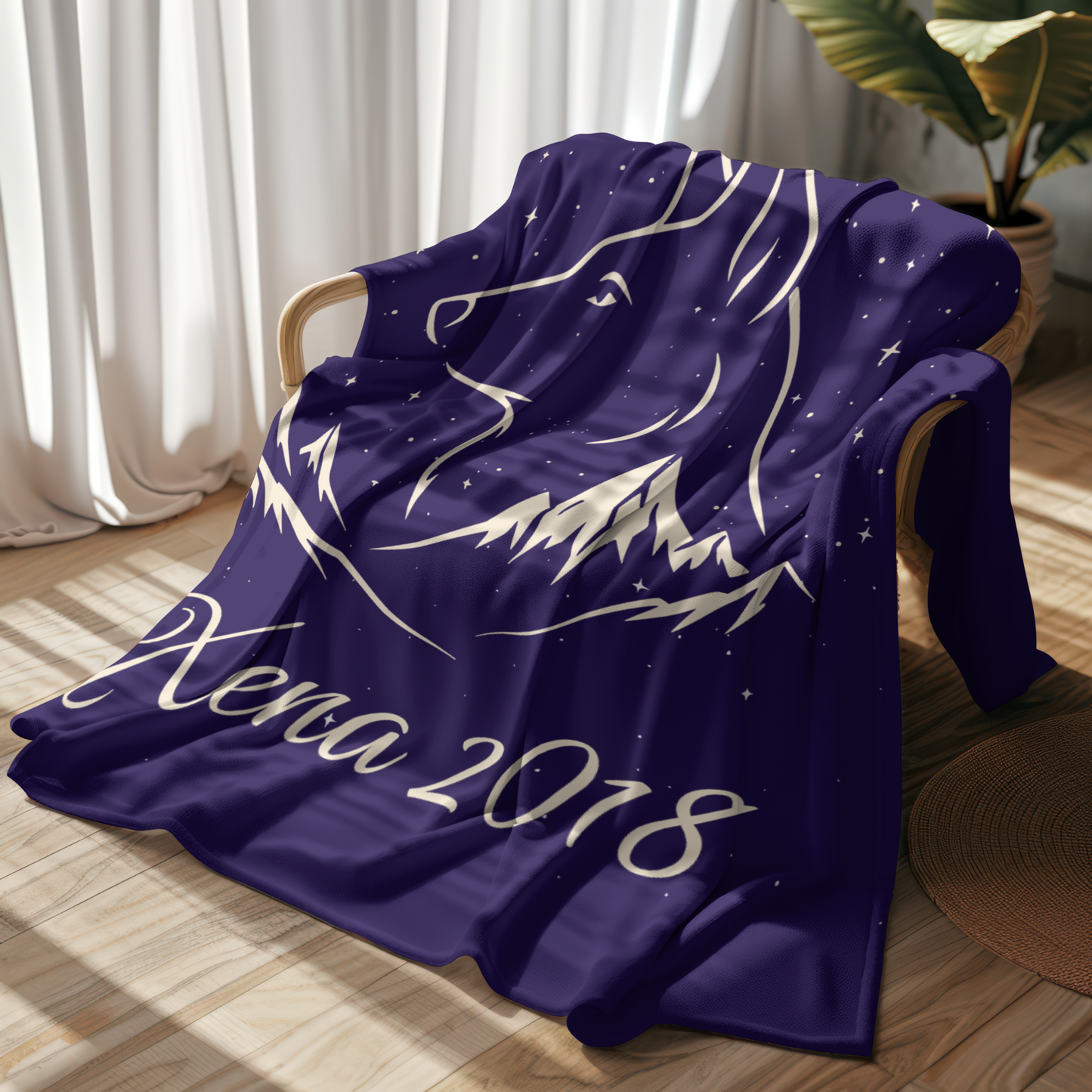 Under the Stars Fleece Sherpa Blanket