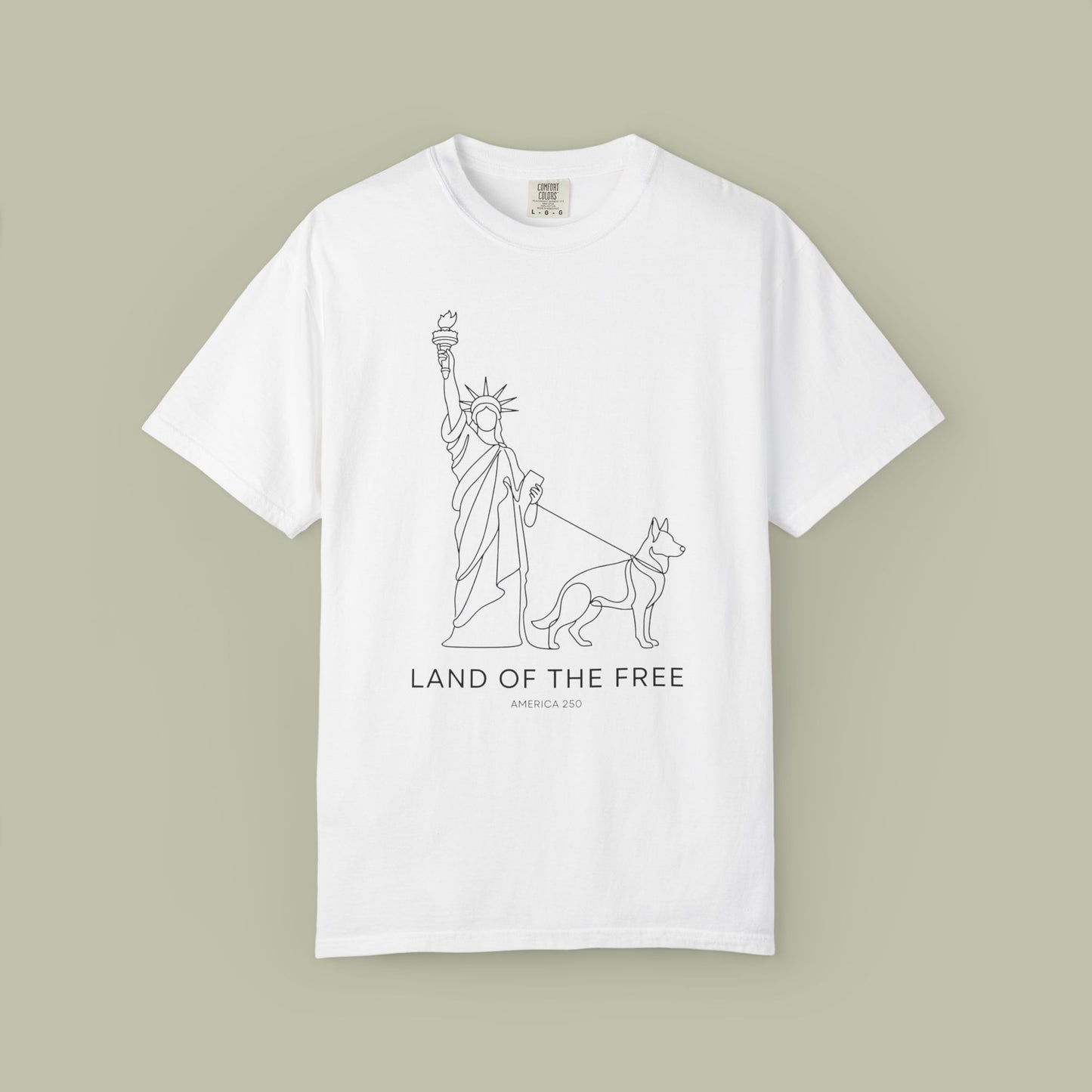 Land Of Free Line Art T-Shirt