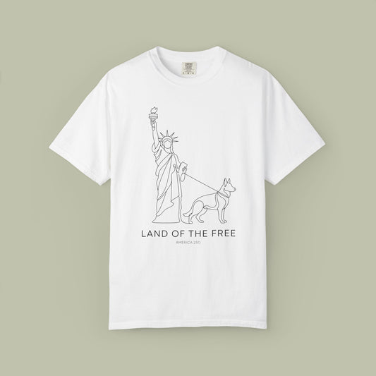 Land Of Free Line Art T-Shirt