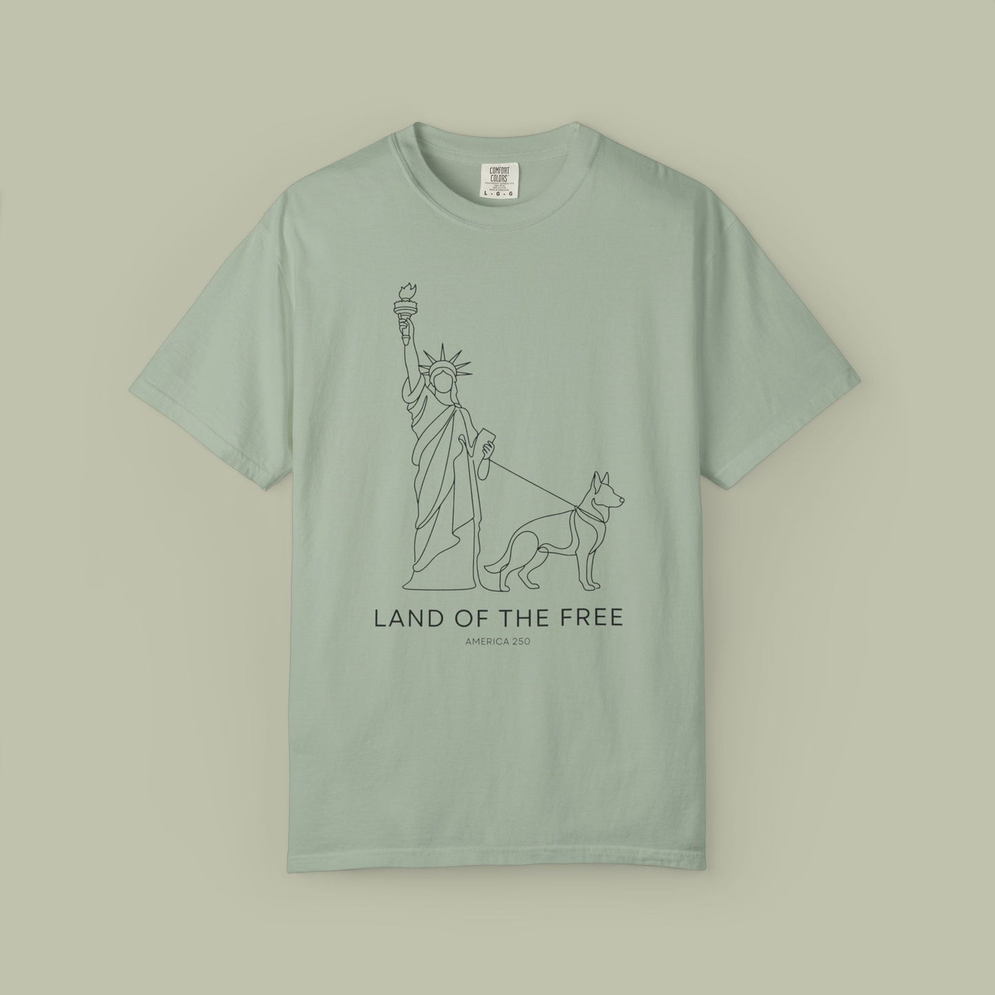 Land Of Free Line Art T-Shirt