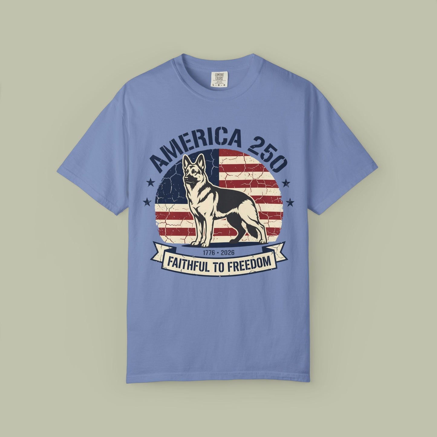 America Flag and GSD T-Shirt