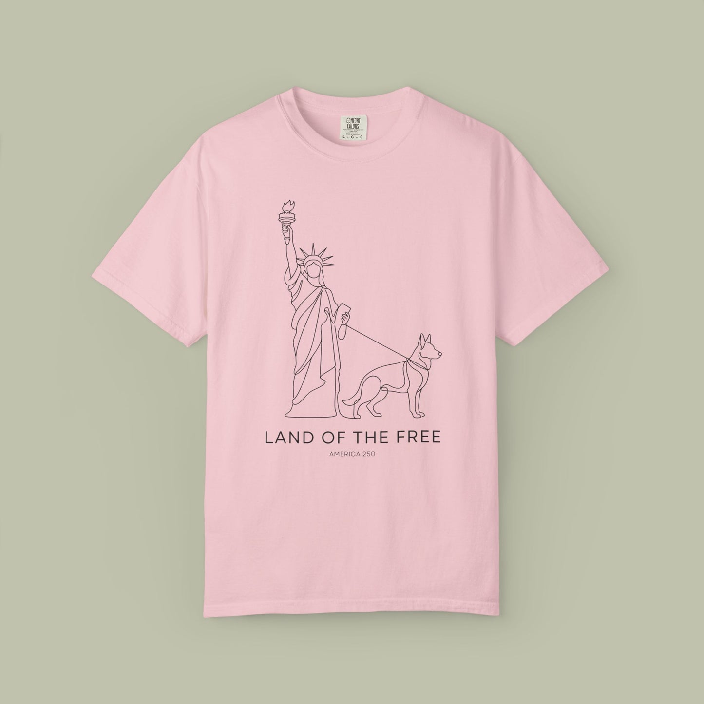 Land Of Free Line Art T-Shirt