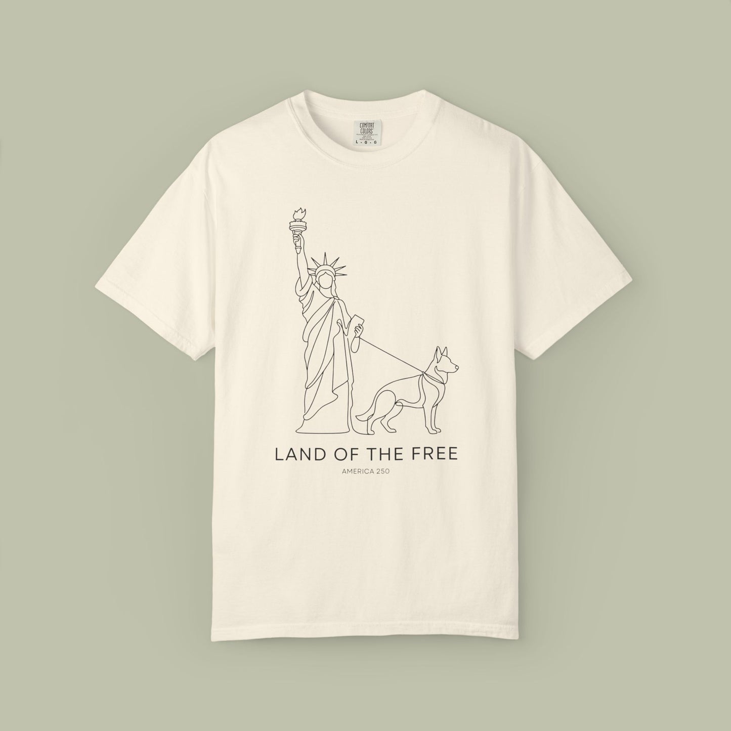 Land Of Free Line Art T-Shirt