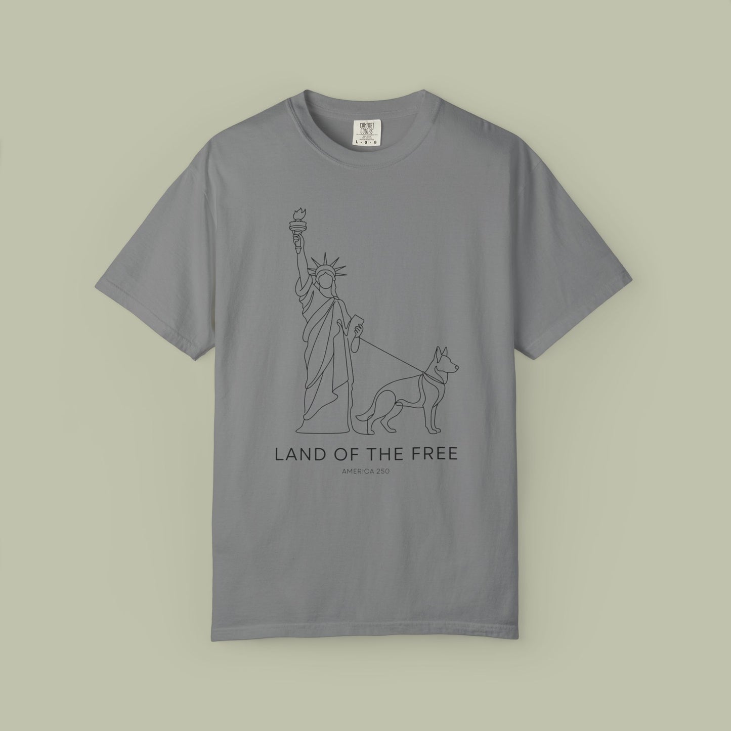 Land Of Free Line Art T-Shirt
