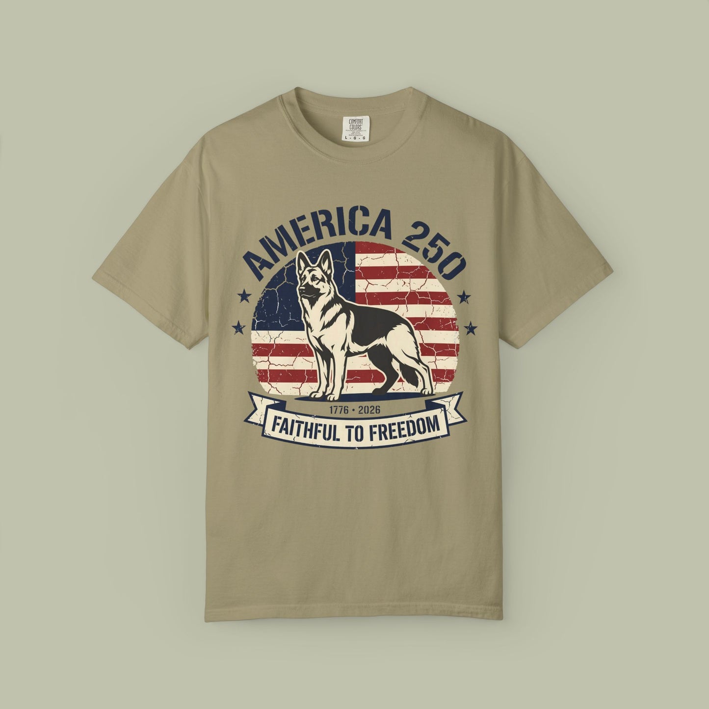 America Flag and GSD T-Shirt