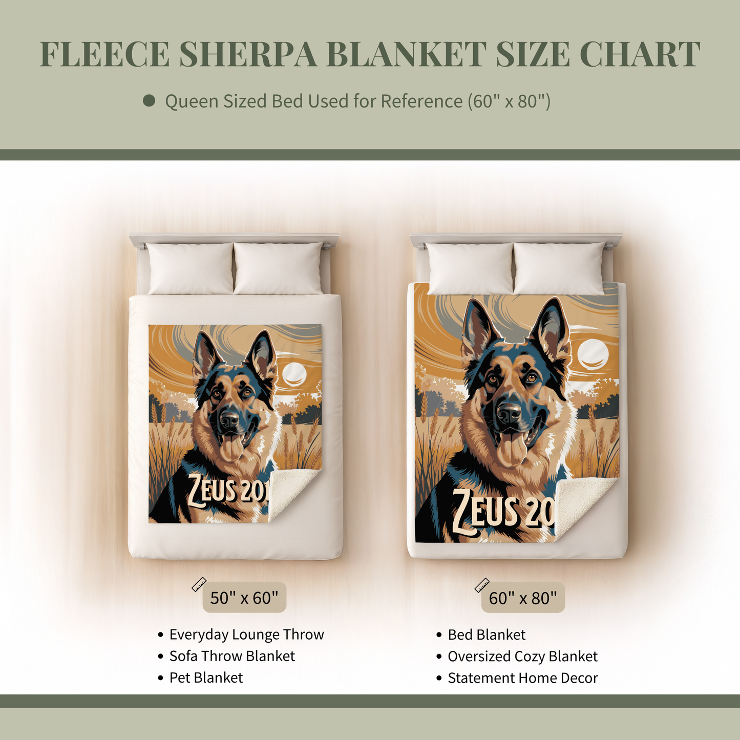 Golden Fields - Name Sherpa Blanket