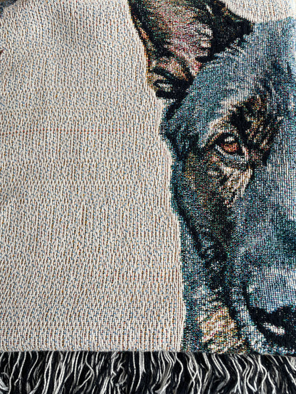 Pawprints Portrait Premium Woven Blanket