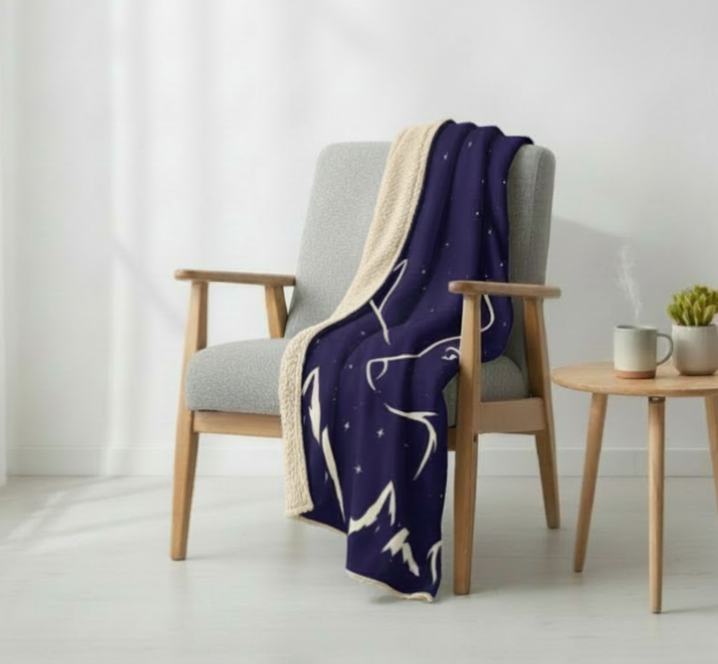 Under the Stars Fleece Sherpa Blanket