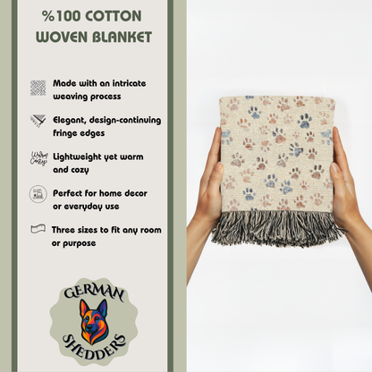 Pawprints Portrait Premium Woven Blanket