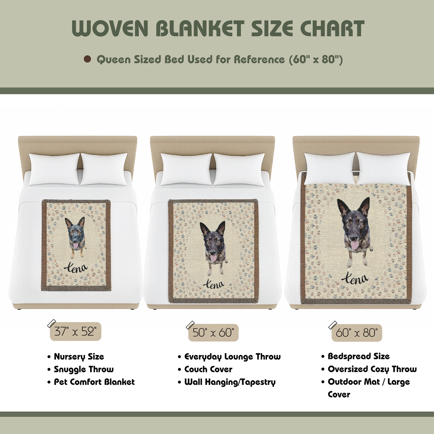 Pawprints Portrait Premium Woven Blanket