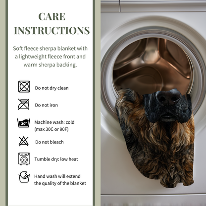 Regal Guardian - Shepherd Portrait Sherpa Blanket
