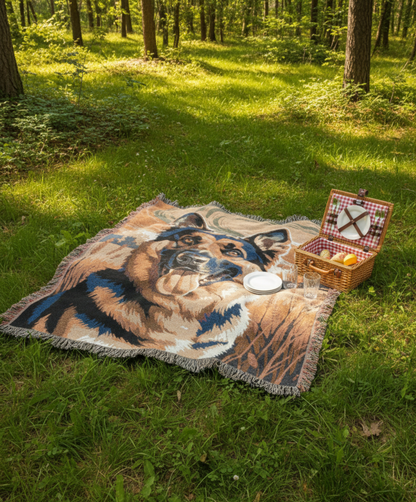 🐾 GOLDEN FIELDS – WOVEN TAPESTRY BLANKET