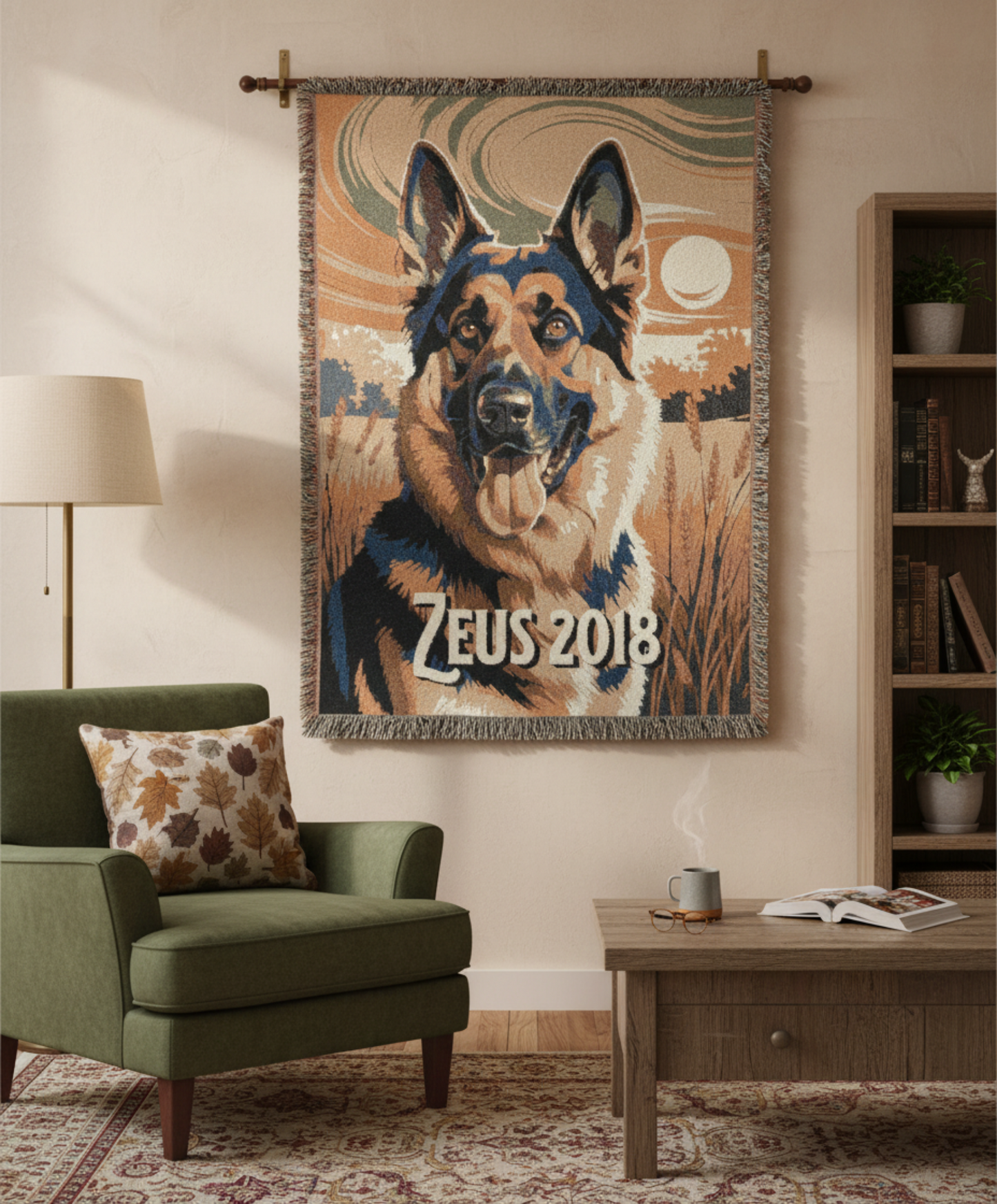 🐾 GOLDEN FIELDS – WOVEN TAPESTRY BLANKET