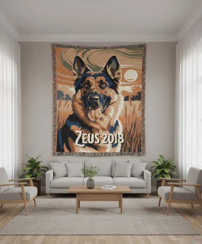 🐾 GOLDEN FIELDS – WOVEN TAPESTRY BLANKET