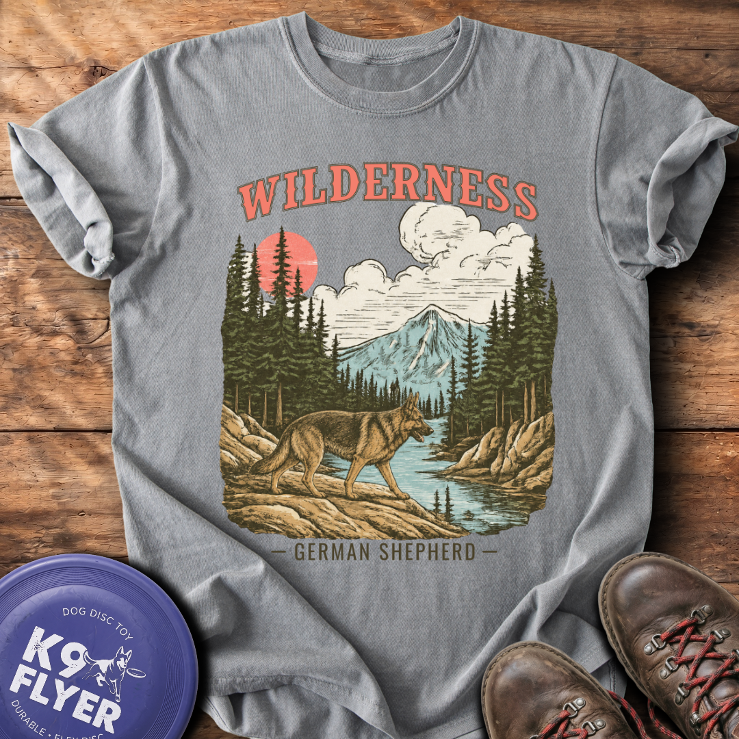Wilderness German Shepherd Tee - Grey