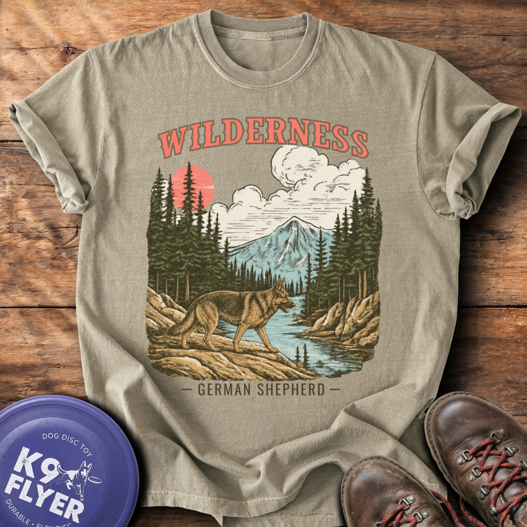 Wilderness German Shepherd Tee - Khaki