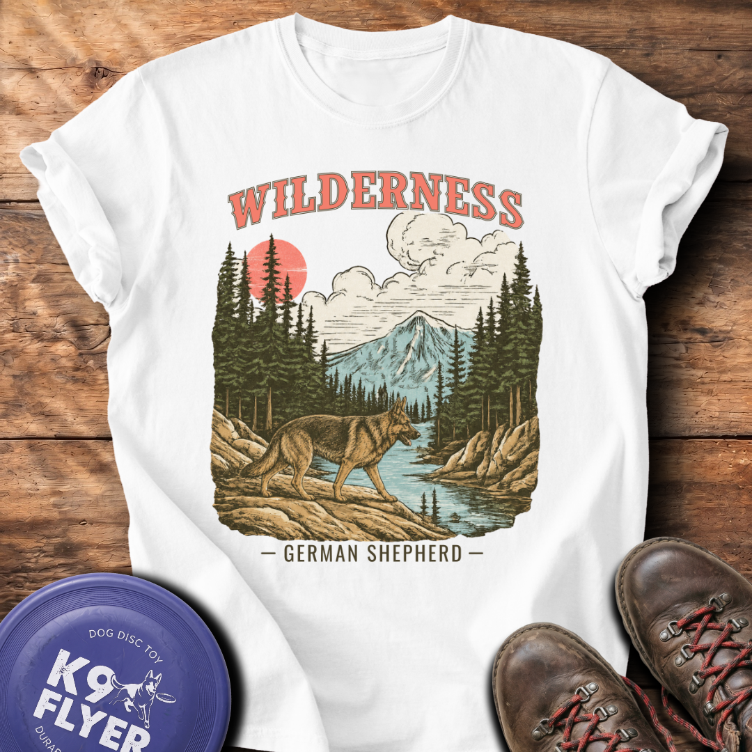 Wilderness German Shepherd Tee - White